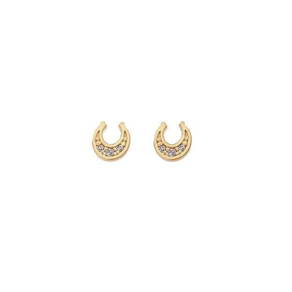 Pure Luck ørestikker i forgyldt sølv med zirkonia – Spinning Jewelry