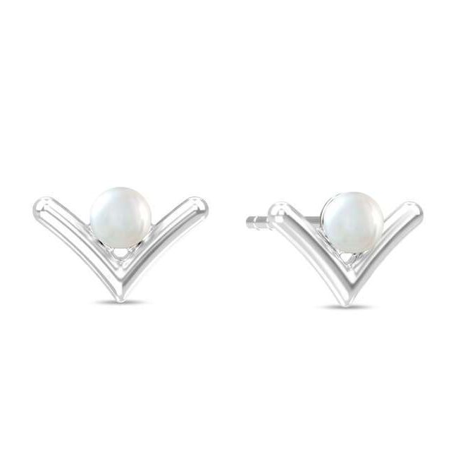 Victory Pearl Stud RH 1 Victory Pearl Stud RH – ørestik i rhodineret sølv med hvid ferskvandsperle fra Spinning Jewelry