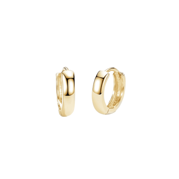 Clean Creoler GP – 10 mm minimalistiske forgyldte creoler i 18 kt forgyldt sølv fra Spinning Jewelry