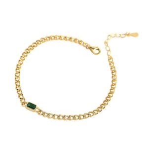 Forgyldt green star chain bracelet