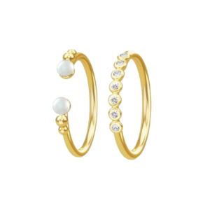 Sensation open pearl ring GP