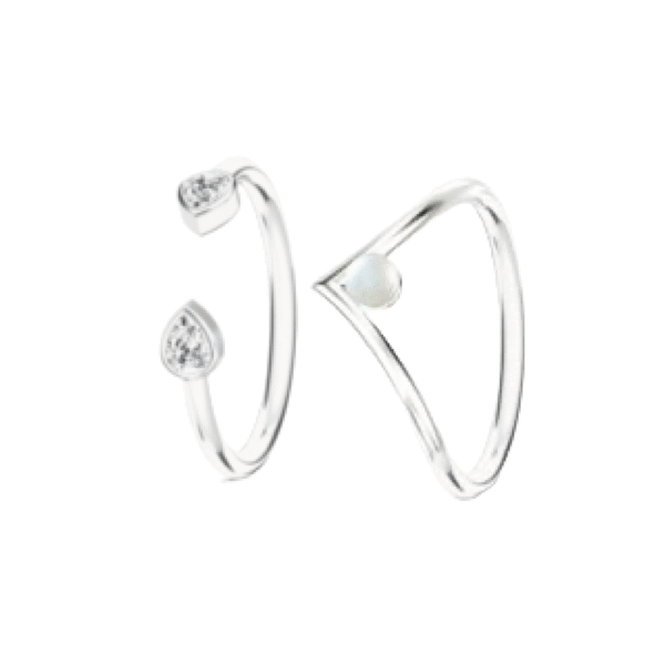 Victory Teardrop ring RH – Rhodineret ring med ferskvandsperle og klare krystaller