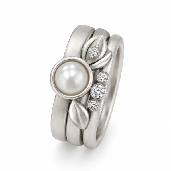 Trio Leaf Pearl Ring RH