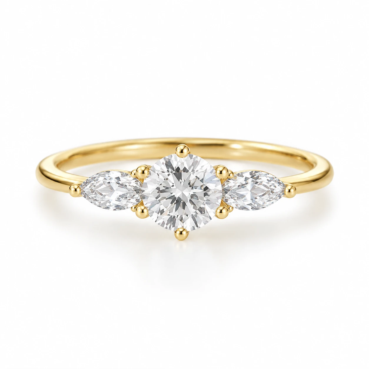 Shine Ring GP 1 Shine ring GP i 18 kt forgyldt 925 sterlingsølv med facetslebne klare zirkonia