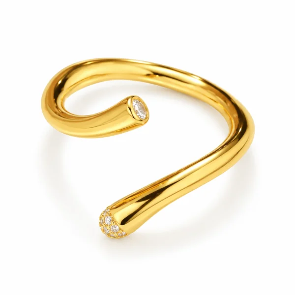 Infinity Sparkling Ring GP – 18 kt forgyldt åben ring med klare zirkonia fra Spinning Jewelry