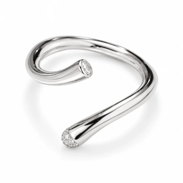 Infinity Sparkling Ring RH – rhodineret åben ring med klar zirkonia fra Spinning Jewelry