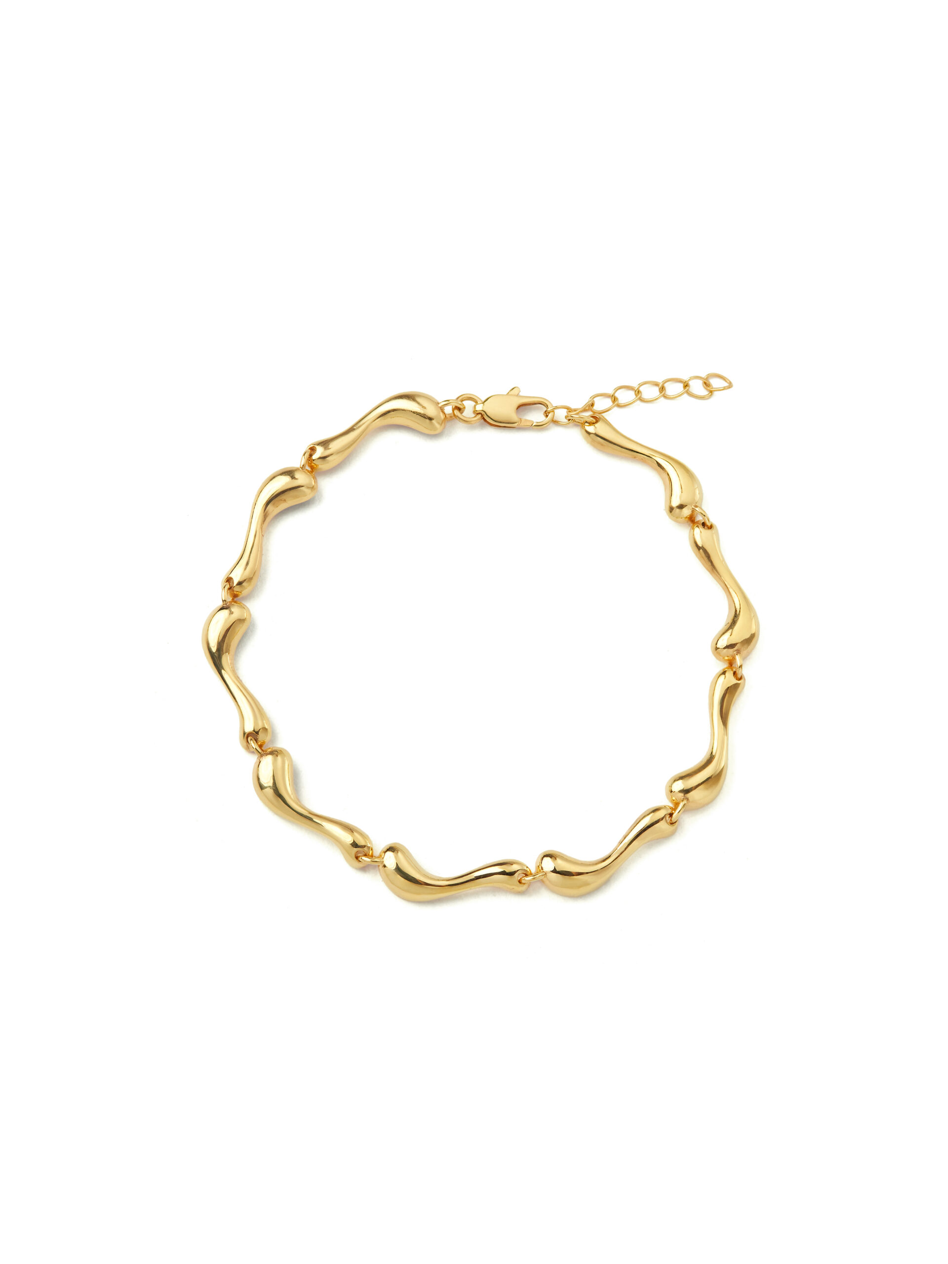 Flow Bracelet 2 Flow Bracelet – armbånd i 18 kt forgyldt sølv med organisk form fra Spinning Jewelry.