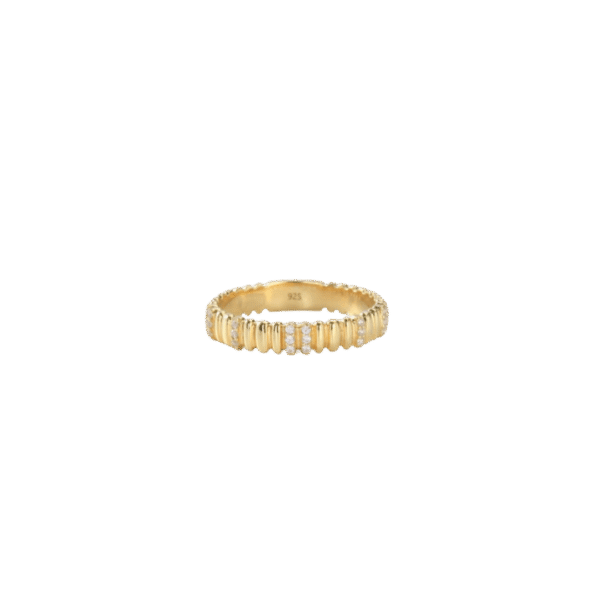 Crown Band ring GP med zirkonia fra Spinning Jewelry