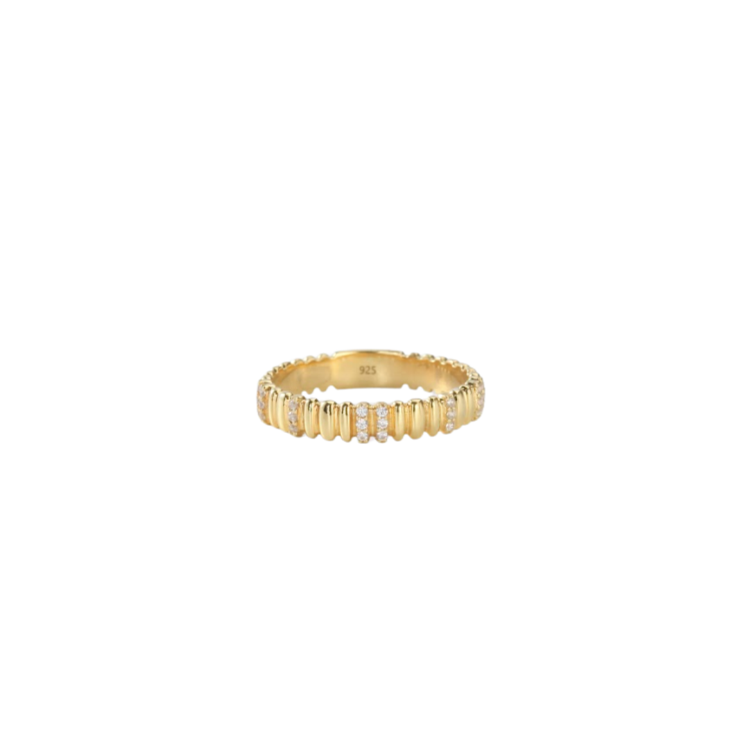 Crown Band Ring 1 Crown Band ring GP med zirkonia fra Spinning Jewelry