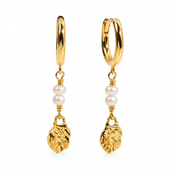 Golden reef earrings