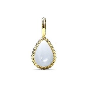 Twisted pendant hvid månesten FG – forgyldt vedhæng med hvid månesten