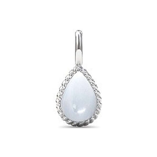 Twisted pendant hvid maanesten RH – pendant i rhodineret sølv