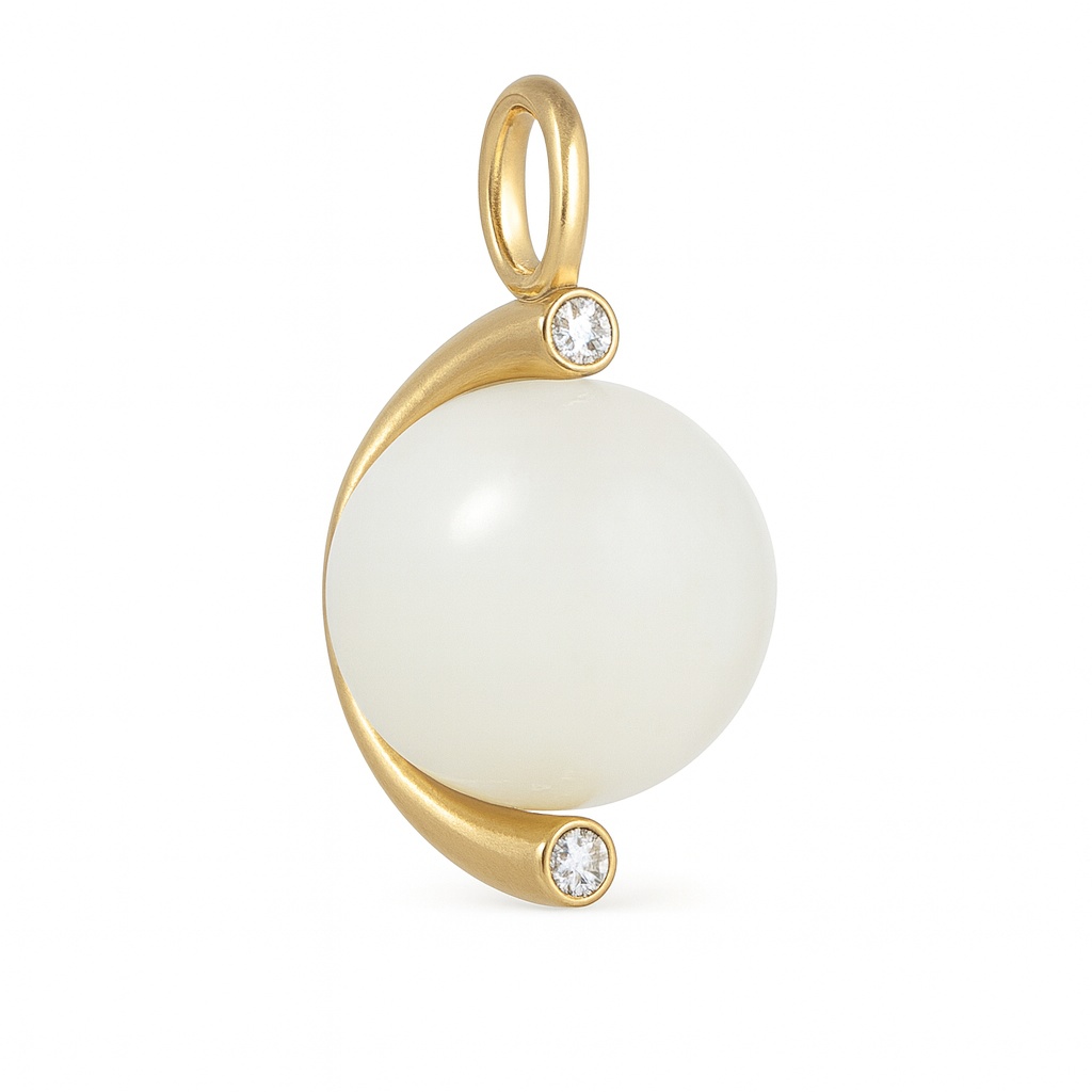 water-pendant-hvid-manesten-FG – 18 kt forgyldt sølv vedhæng med hvid månesten og Swarovski-krystaller