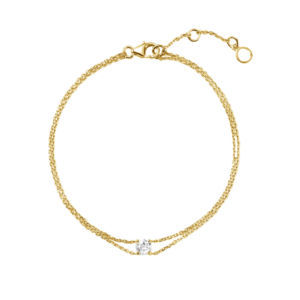 Nora Armbånd GP – 18 kt forgyldt armbånd med zirkonia og dobbelte kæder