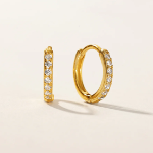 Bella Creoler GP 15mm – 18 kt forgyldte creoler med klare zirkonia