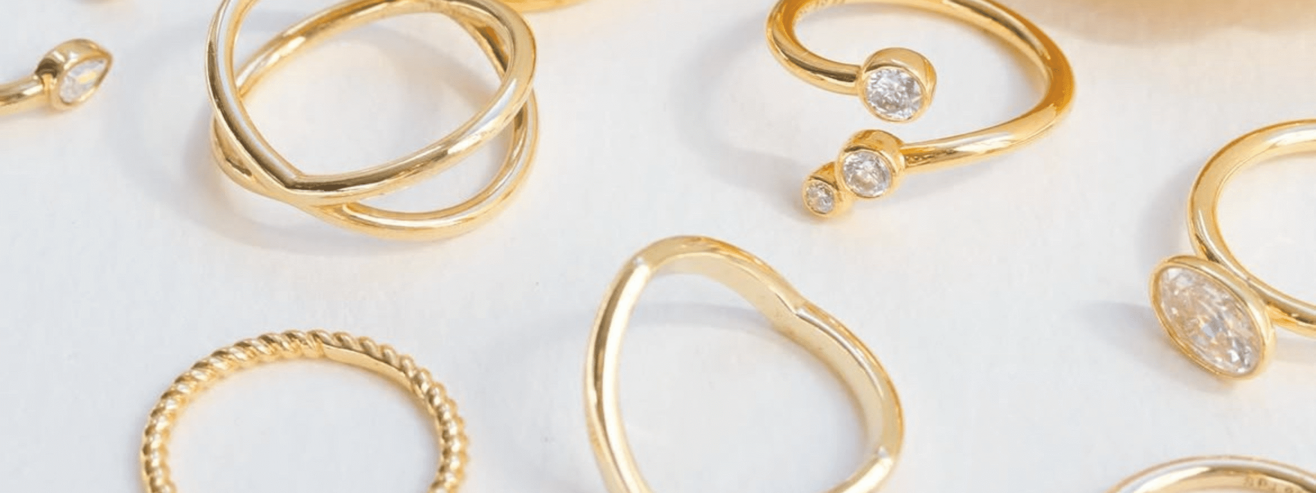 Stacking rings i 18 kt forgyldt sølv – Spinning Jewelry