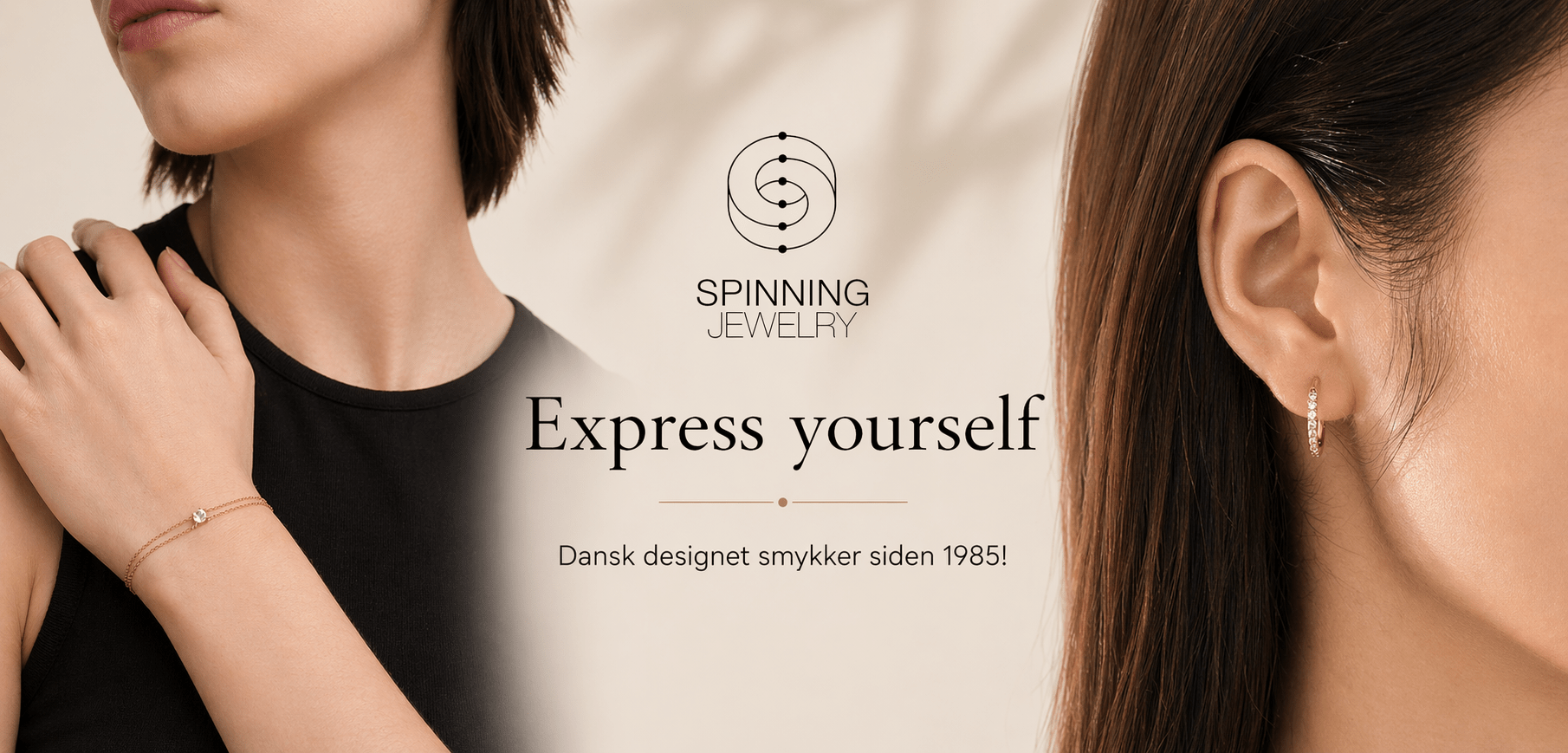 Elegant armbånd og ørestik fra Spinning Jewelry – dansk designede smykker siden 1985